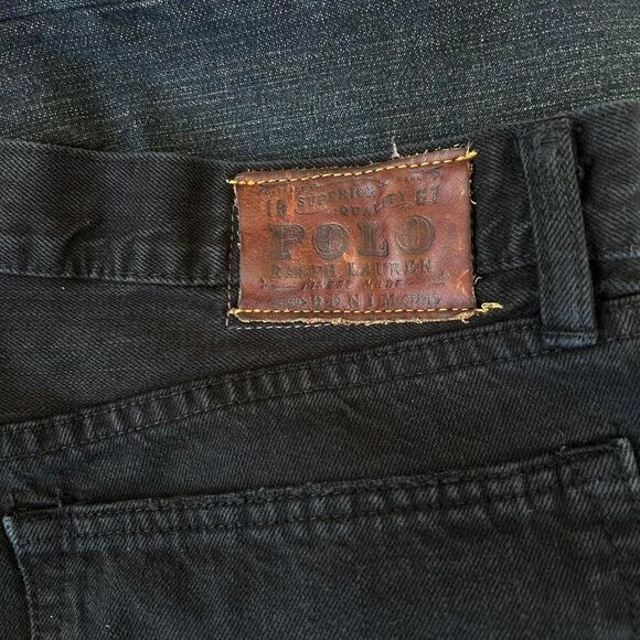 Vintage Y2K Polo Ralph Lauren Black Denim Straight Legged Jeans. Sz 35 32 - Picture 4 of 5